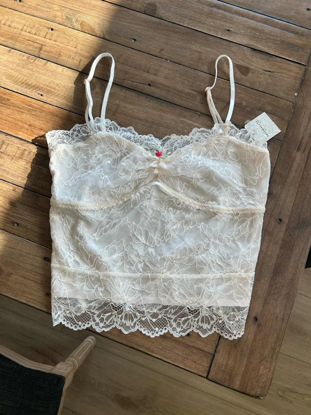 NWT Free People Lacey Essential Lace Cami Top S